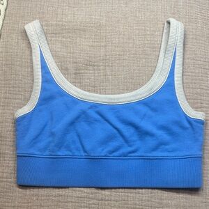 MWL for Madewell Blue and White Sports Bra/Crop Too